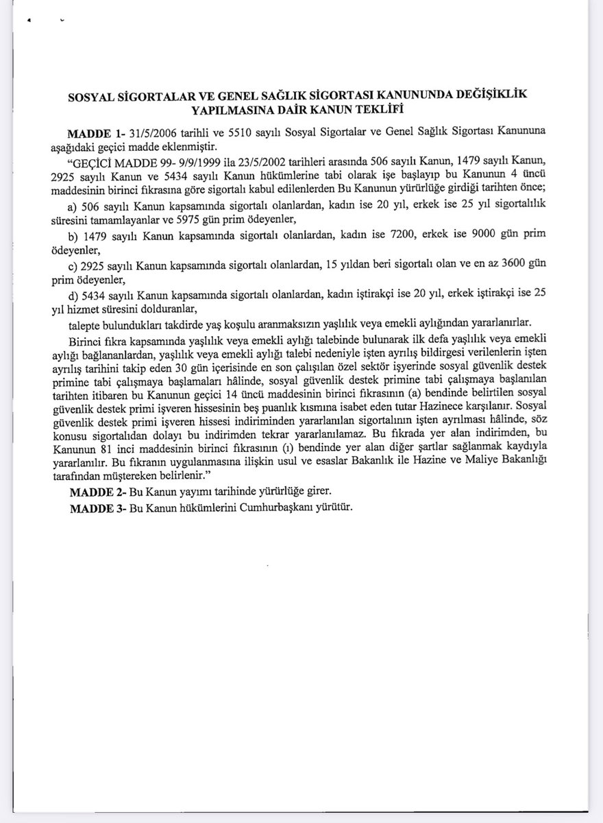 Yeniden Refah Partisi Kanun Teklifi TBMM sayfasına düşmüş ve kafa karışıklığı yaratmış. 

Arkadaşlar bizim tablomuzdaki gibi 1999-2002 anayasası esas alınarak bir gerekçeye dayandırılmış ve sonrası için Kademeli geçiş uygun görmüştür. Kanun teklifinde komisyon diline uygun