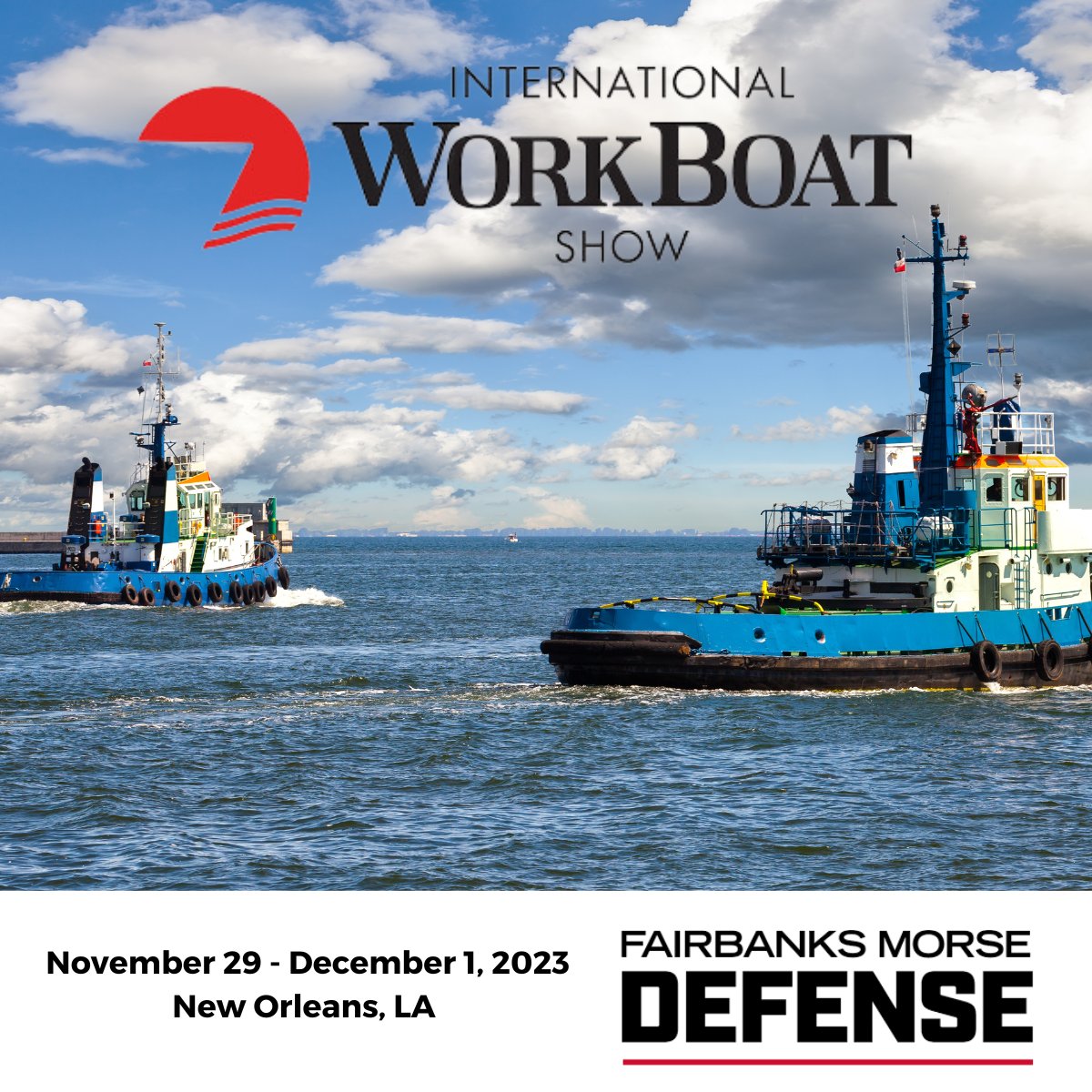 FairbanksMorse's tweet image. We&apos;re looking forward to walking the floor and visiting with our customers and collaborators this week at the International Workboat Show in New Orleans.  

Contact Randy Garner at Randy.Garner@fmdefense.com if you&apos;d like to connect during the show. 

#stackingthedecks #FMD