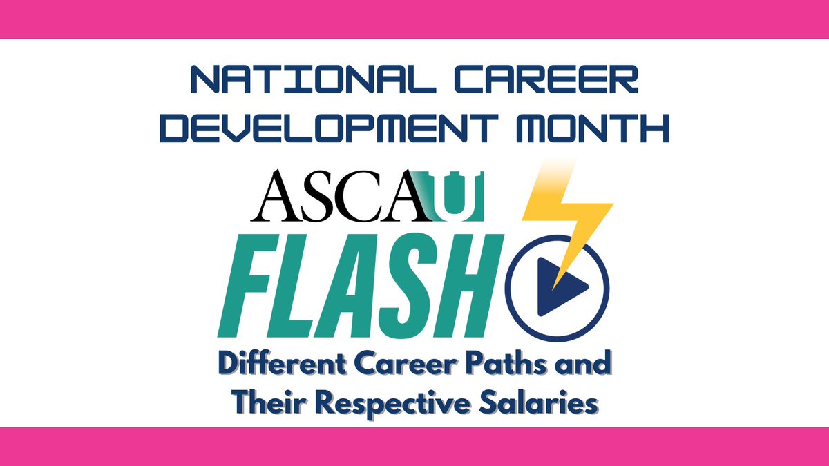 #ASCAUflash for #CareerDevelopmentMonth: Different Career Paths & Their Respective Salaries videos.schoolcounselor.org/asca-u-flash-d…