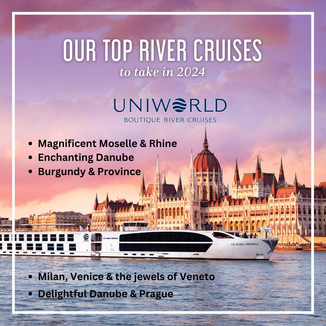 Book your 2024 river cruise with Uniworld today and plan your dream vacation!

Call or text us to book:  430-558-2979
or visit us at travelintonewadventures.com