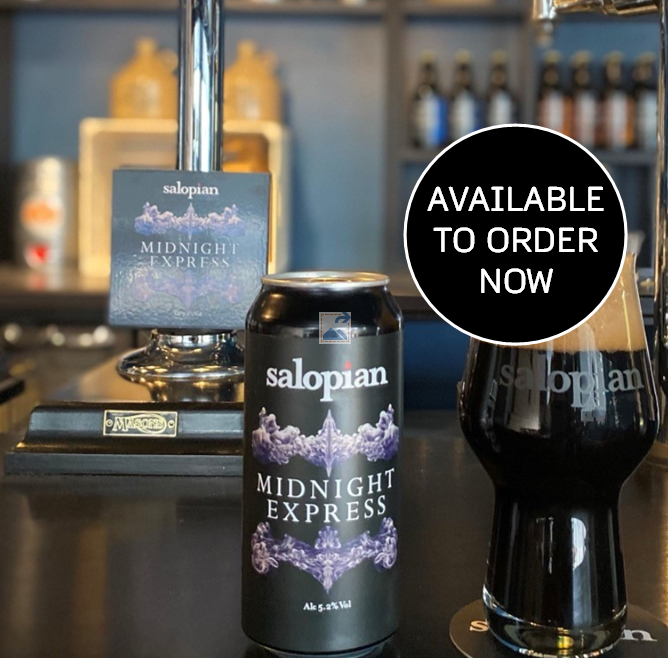 SalopianBrewery's tweet photo. Hop on the #MidnightExpress for a journey of complex flavours and hoppy aromas. Our 5.2% #Stout is our final #BlackRange release of 2023 is available to order now in 440ml can on our website for nationwide delivery or click and collect from the brewery🍻 https://t.co/9wSJbMxZ7C