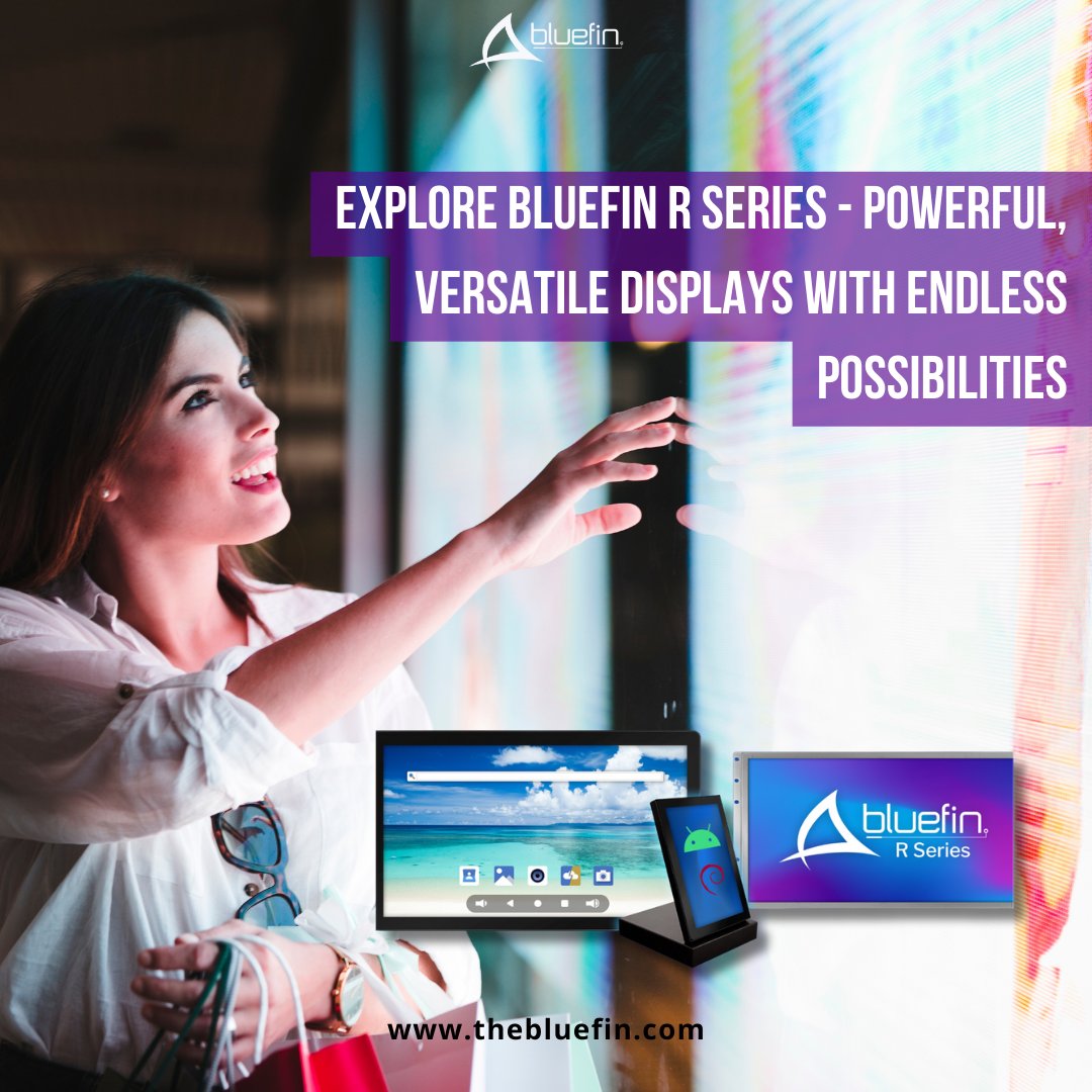 BluefinLcd's tweet image. Discover the adaptability of Bluefin&apos;s R Series! Customize your display&apos;s size, design, &amp;amp; operating system to suit your unique requirements. Enhance your content with the ideal #digitalsetup.

ow.ly/2uNN50QatC7

#Bluefin #RSeries #DigitalSignage #DigitalSignageScreens