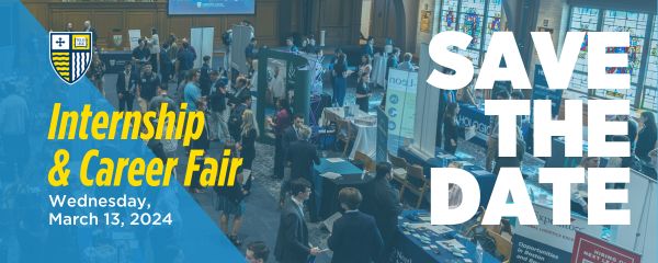 OBrienCenter's tweet photo. Save the Date! The Spring Internship &amp; Career Fair will be held on Wednesday, March 13, 2024 in the Multipurpose Room of the Sakowich Campus Center. This fair is for all majors! Be sure to mark your calendar now so you can attend. 💼 https://t.co/n8t73leZSp