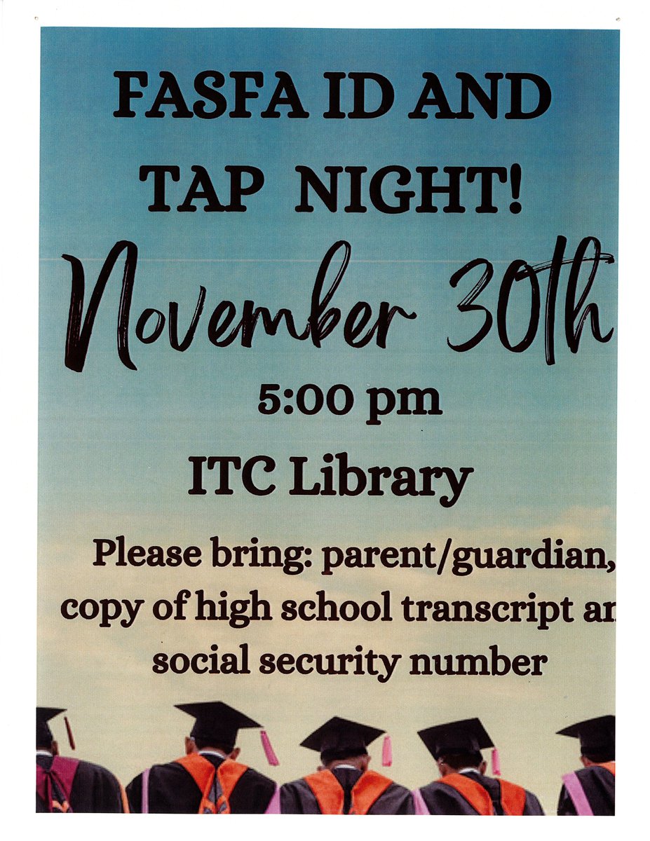 ITC (@syracuseitc) on Twitter photo Join us on November 30th at 5pm to learn about financial aid for college!
#WeAreITC <a href="/SyracuseSchools/">Syracuse City School</a> Join us on November 30th at 5pm to learn about financial aid for college!
#WeAreITC <a href="/SyracuseSchools/">Syracuse City School</a>