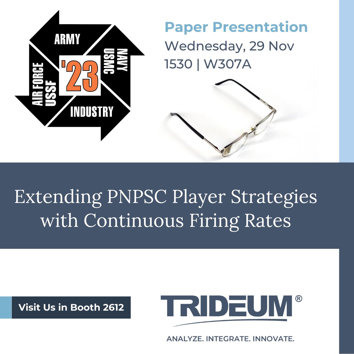 <a href="/Trideum/">Trideum Corporation</a>  presents "Extending PNPSC Player Strategies with Continuous Firing Rates" paper at <a href="/iitsec/">I/ITSEC</a> today, Wed, 29 Nov at 1530 in W307A. Petri Nets with Players, Strategies, and Costs (PNPSC) is an extension of Petri nets specifically designed to model cyberattacks. #iitsec