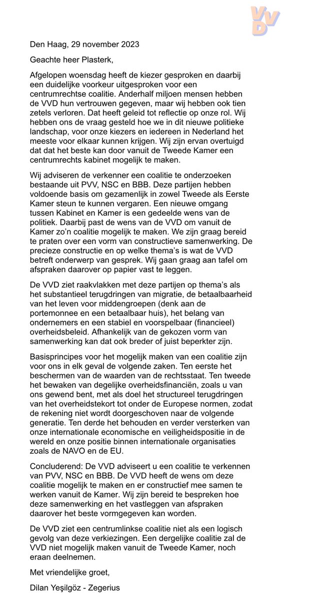 DilanYesilgoz's tweet photo. De brief die ik aan de verkenner overhandigde. 👇 https://t.co/Xu1FpXLxk4