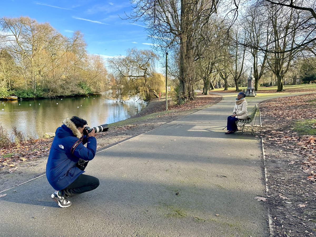 It was a cool, sun lit winters day in Handsworth Park today. I was being interviewed for a #heritage project, good job I had my thermals on, I can’t wait to see the finished product. I’m feeling very excited! #interview #changemakers 📸@mashkura78