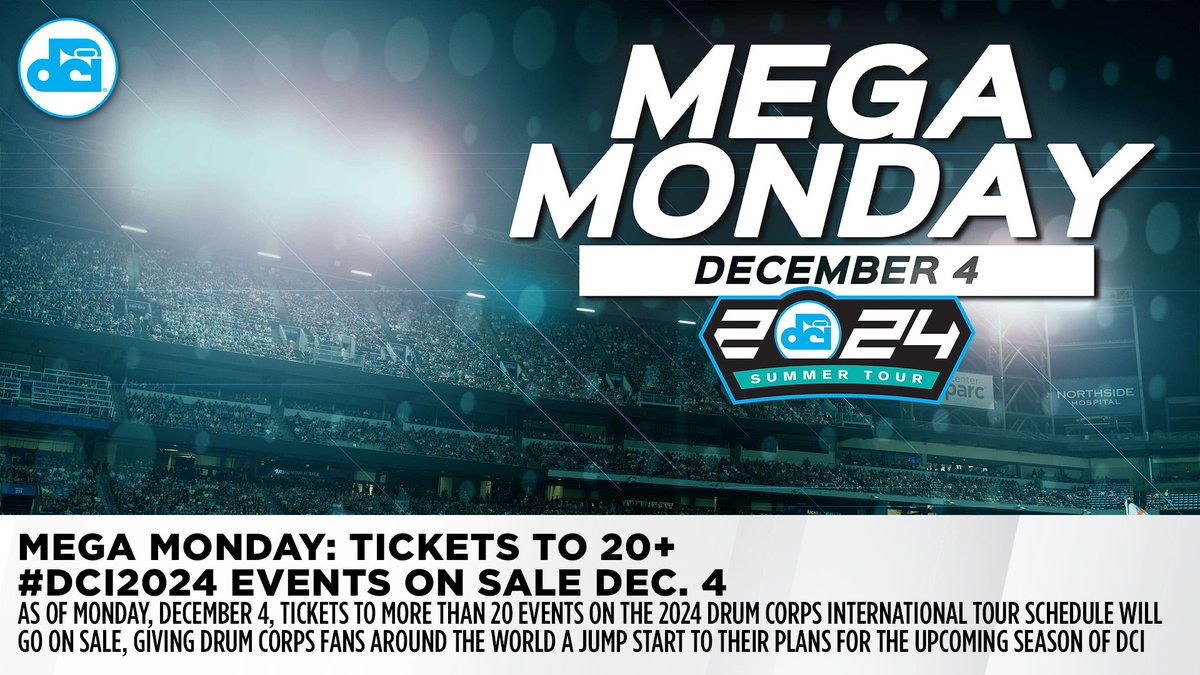 Tickets to events in Indianapolis, Atlanta, Allentown, Broken Arrow, and more — Mega Monday is just around the corner 👀🎟️

📝 dci.fan/24MegaMonday

#DCI2024