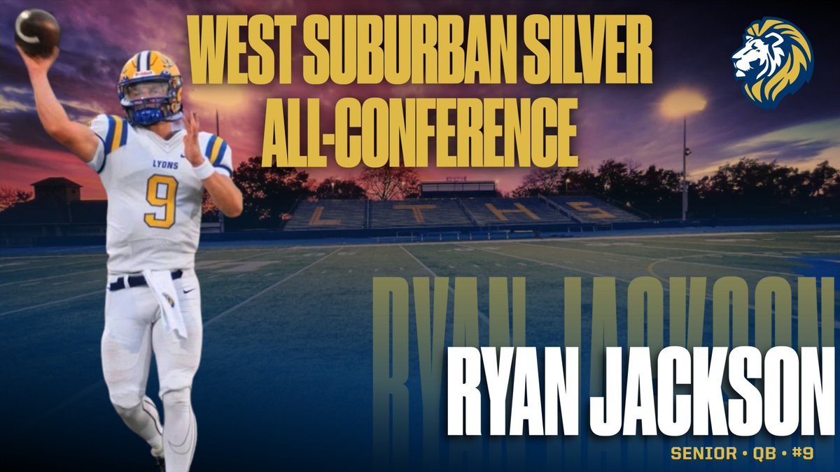 Congrats to <a href="/RyanJackson714/">Ryan Jackson</a> on being selected to the West Suburban Silver All-Conference Team. This year, RJ threw 21 TD’s to 4 int’s &amp; had a 62% completion %. For his career, he had 55 passing TD’s, 8 int’s, and completed 65% of his passes..all school records! A special player!