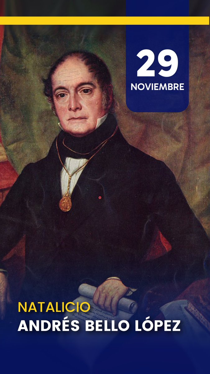 uam_ve's tweet photo. Hoy conmemoramos el natalicio de Andrés Bello, figura clave en la formación de Simón Bolívar.

Como educador y mentor, Bello dejó una huella indeleble en la vida del Libertador, contribuyendo significativamente a su desarrollo intelectual. 📚🌍 https://t.co/GednDHb9FR