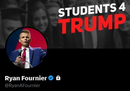 ShitzN_Giggles's tweet photo. Students For Trump clown, and pistol-whipping abuser, Ryan Fournier locked his account. The MAGAt snowflake is in his safe space now.
#StudentsForTrump #MAGACult https://t.co/SZBNjaQquF