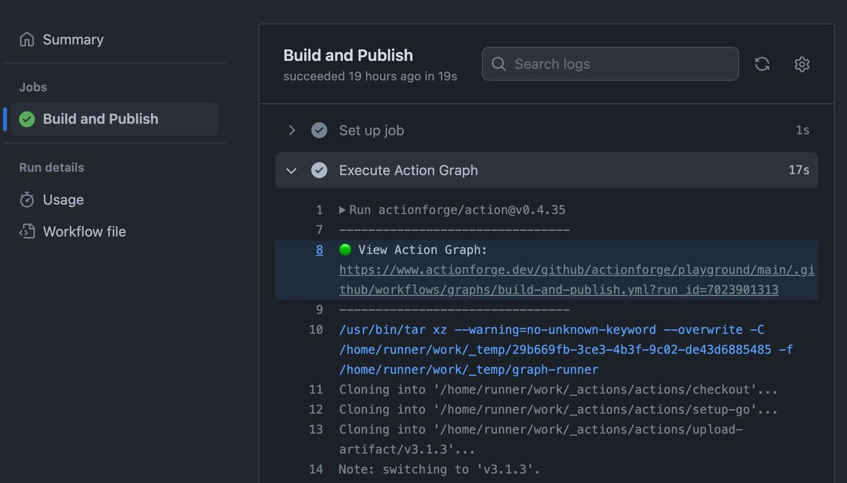 _sebastianrath's tweet image. A quick update about @actionforge, now when you check out your GitHub Actions workflow logs, you can view the action graph in the browser. Still working on displaying the logs directly in the graph.

actionforge.dev/github/actionf…

#github @github #devops #workflows
@GitHubCommunity