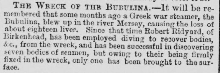 Liverpool1207's tweet image. #OTD - 1867: Greek war steamer Bubulina (formerly the famous Confederate blockade-runner Colonel Lamb) is destroyed in the #RiverMersey by an explosion. 
liverpool.ac.uk/~cmi/books/bou…