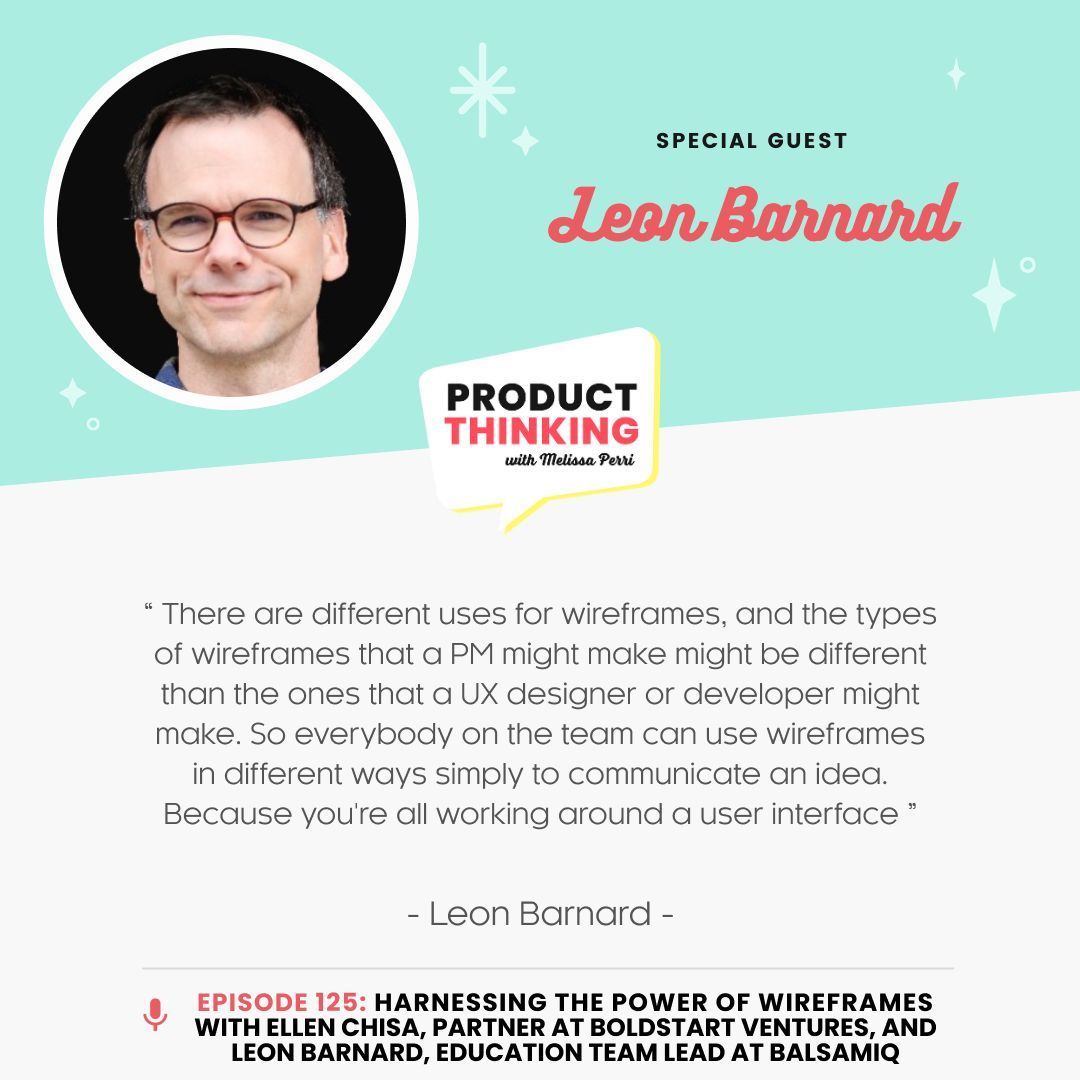 Want to nail your product goals? 

Our own <a href="/leonbarnard/">Leon Barnard</a>, plus <a href="/ellenchisa/">Ellen Chisa</a>, and <a href="/lissijean/">Melissa Perri</a> unpack the magic of wireframing for everyone on a product team in the latest episode of Product Thinking. Grab a coffee and hit play: buff.ly/3QlKvlm