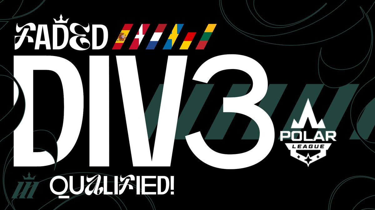 TeamFADEDeu's tweet photo. [#Results]

After our ups and downs of the @Polar_League_ qualifier this past weekend we land a slot in Division 3!

We enter the league as third seed but we look forward to turn #3 to #1! Keep an eye out for our future Polar League games! 👀 #WashedAndFADED https://t.co/nuIMm21Gw4