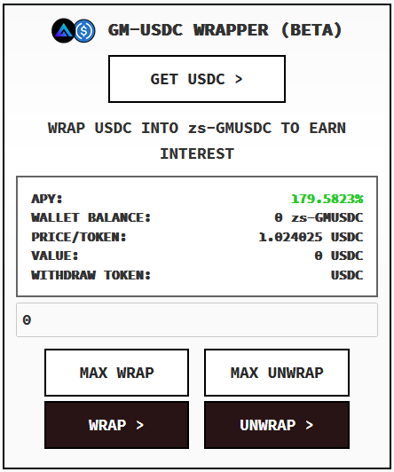 New zs-GMUSDC strategy is now available for deposits! This is a BETA strategy available for public testing that incorporates six GM tokens (by <a href="/GMX_IO/">GMX 🫐</a>) into one index token. Min deposit is 30 USDC and max pool size is 200k.

Try it now: stabilize.finance/app/wrap/