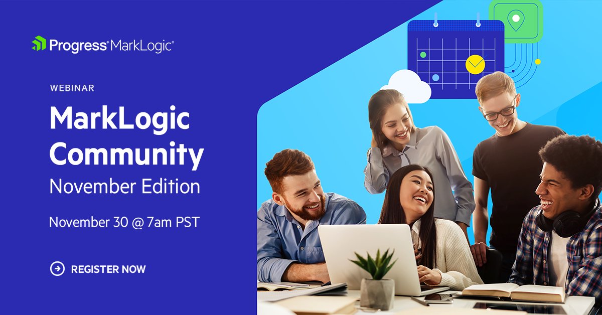 Tomorrow! Join us for the November edition of our MarkLogic Community Event series at 10 am ET. We will be discussing all things GEOSPATIAL and give you a preview of MarkLogic FastTrack, an upcoming addition to our developer tools. Sign up today: prgress.co/3t0Ret2
