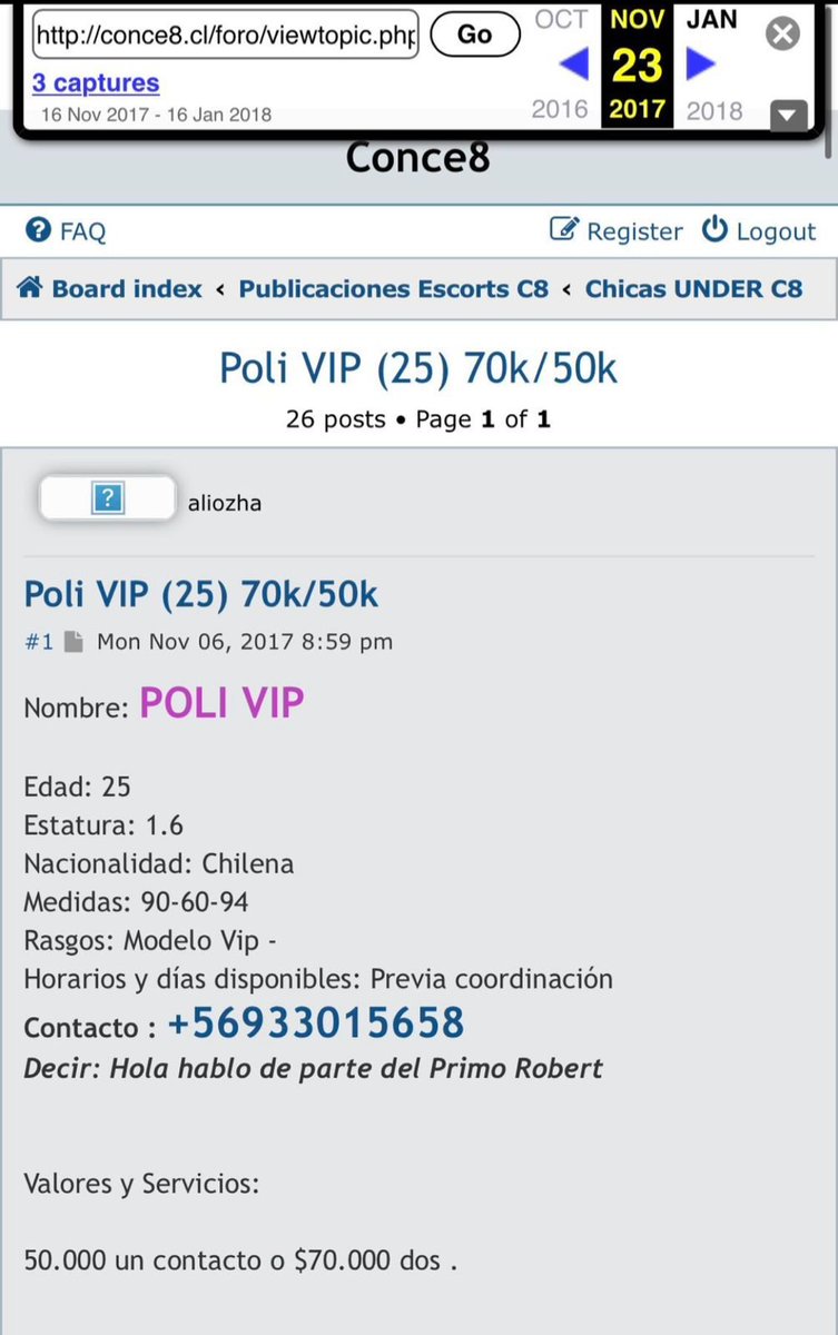 Los fajos de billetes de Camila Polizzi pueden ser de su vida pasada como SCORT VIP en el portal conce8.cl 

Se publicó bajo el nombre de "POLI" (Polizzi) el año 2017, costaba entre 50 y 70 lukitas.

Al llamarla había que decir "Hola hablo de parte del tío Robert"