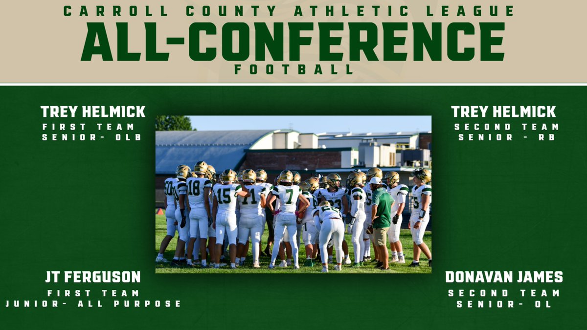 Congratulations to our 3 Knights who earned spots on the Carroll County Athletic League All County teams! #GoKnights