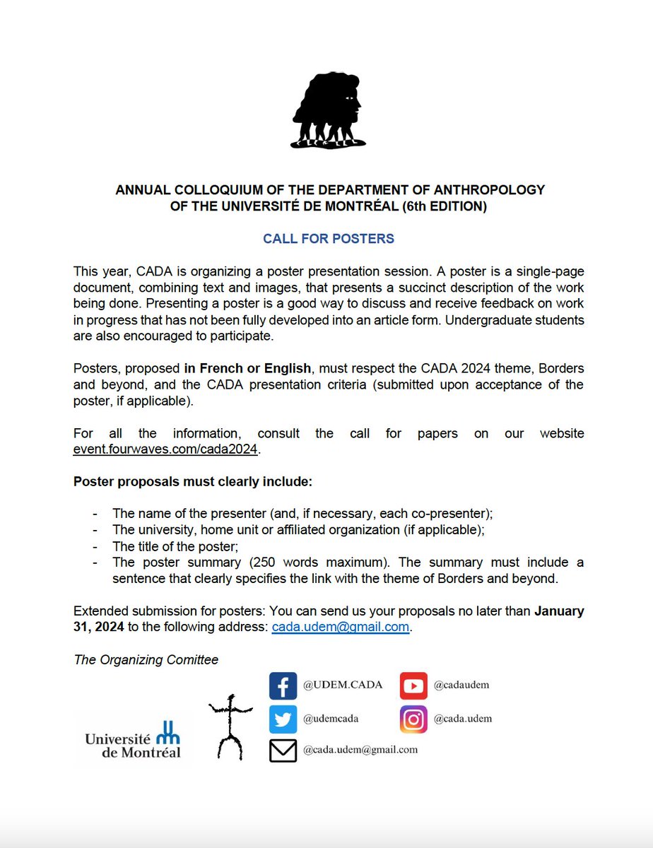 New this year: we will also accept poster submissions. A great opportunity for undergraduate students to get their first experience in a conference and for graduate students to present a first overview of their research !