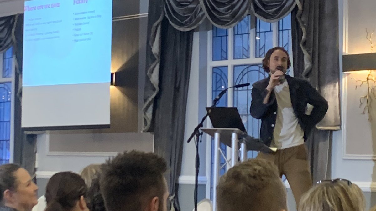 SocialMediaIre's tweet photo. “Adopt a multi channel approach and try to be as consistent as you can” says Declan from @DecsPets during his inspiring #SocialMediaFest talk 😃 https://t.co/W4glUMMSl3