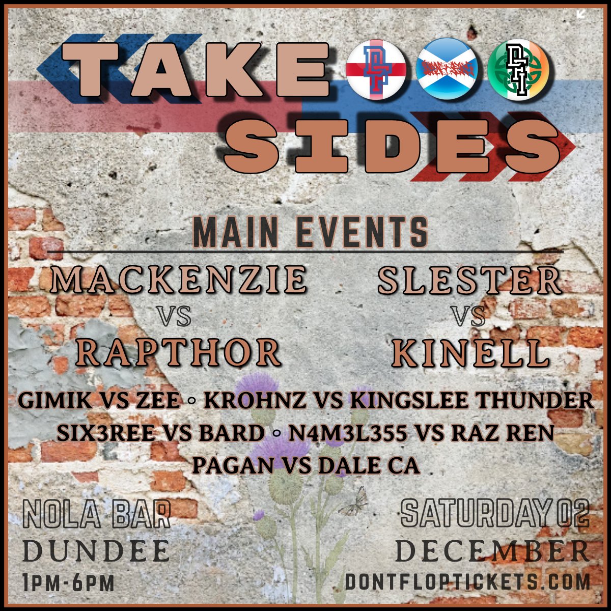 Dont' Flop vs IRN BRZ Rap battles going down this Saturday in dundee  Tickets here: tickettailor.com/events/dontflo…
