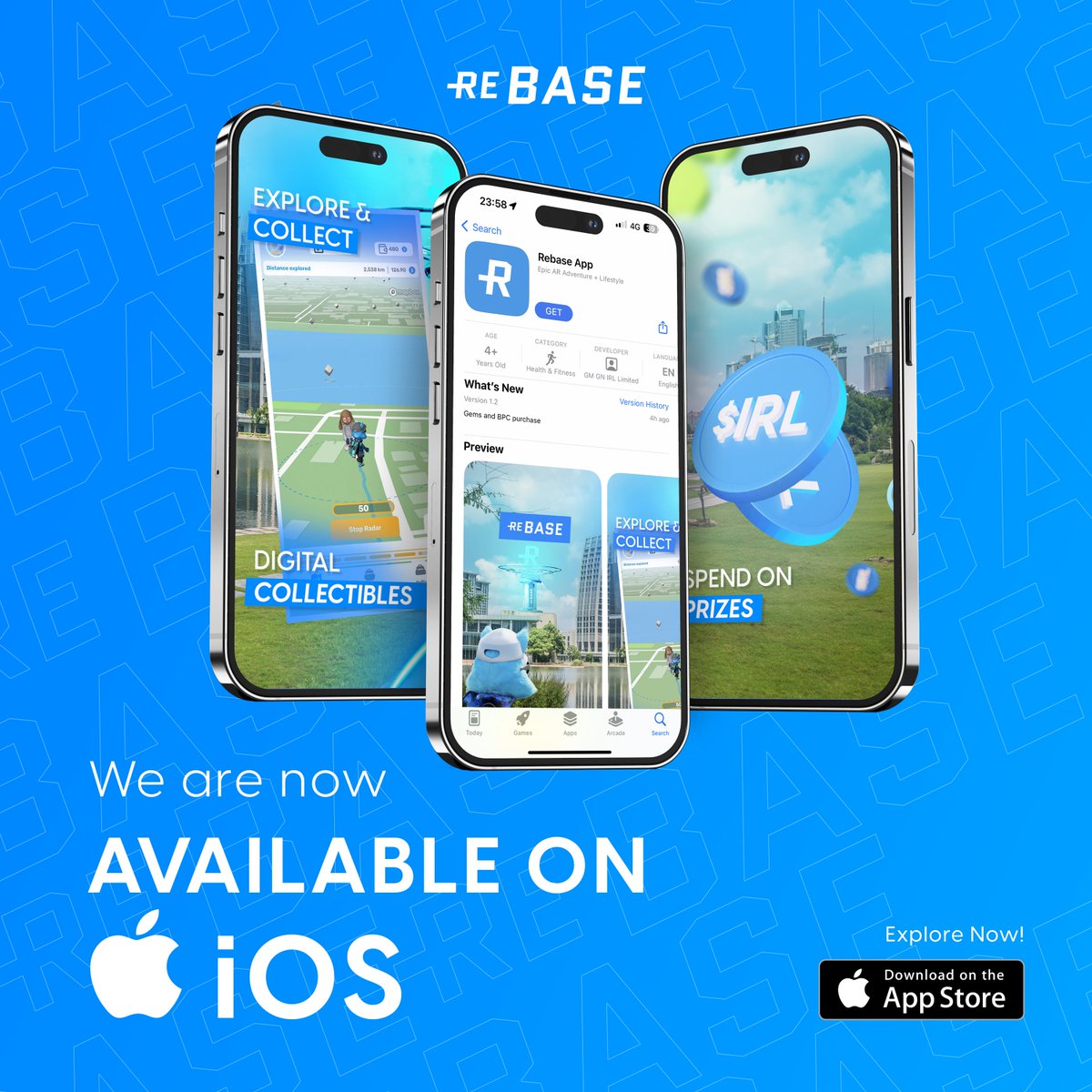 REBASEgg's tweet photo. Rebase is now OFFICIALLY available in the iOS @AppStore! 🥳

One giant leap for digital collectibles 💙🧑🏼‍🚀

Download Rebase, take a screenshot, and share in the replies for a chance to win $350 $IRL! https://t.co/XFSck5w1G5