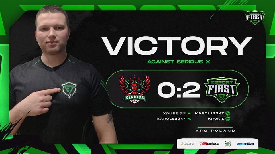 Esport First (@esportfirst1) on Twitter photo Dopisujemy 3️⃣ punkty po poniedziałkowym spotkaniu z Serious X
Dobry mecz na 0️⃣ z tyłu, z przodu równie skutecznie ✅️
Serious X 0:2 Esport First
⚽️ Karol12347 🅰️ xPuszi7x
⚽️ Kroki1 🅰️ Karol12347
🤍💚
#bornforesports
#jazdaesportfirst
<a href="/VPG_Poland/">VPG Poland</a>
<a href="/DuelmastersGG/">Duelmasters.io</a> Dopisujemy 3️⃣ punkty po poniedziałkowym spotkaniu z Serious X
Dobry mecz na 0️⃣ z tyłu, z przodu równie skutecznie ✅️
Serious X 0:2 Esport First
⚽️ Karol12347 🅰️ xPuszi7x
⚽️ Kroki1 🅰️ Karol12347
🤍💚
#bornforesports
#jazdaesportfirst
<a href="/VPG_Poland/">VPG Poland</a>
<a href="/DuelmastersGG/">Duelmasters.io</a>
