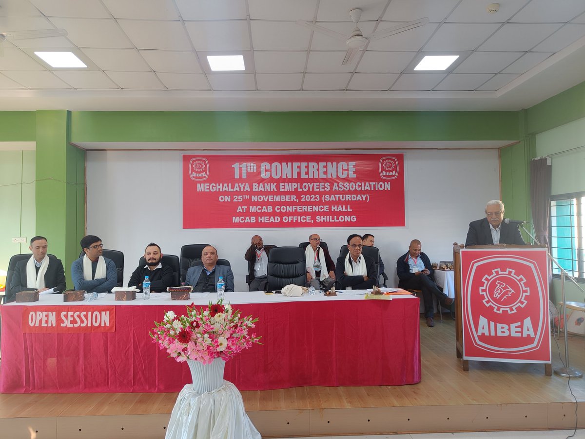 meghalayabea's tweet photo. 11th conference of Meghalaya Bank Employees Association in the August presence of AIBEA GS Com @ChVenkatachalam
#Mbea #Aibea https://t.co/cGV546fcG6