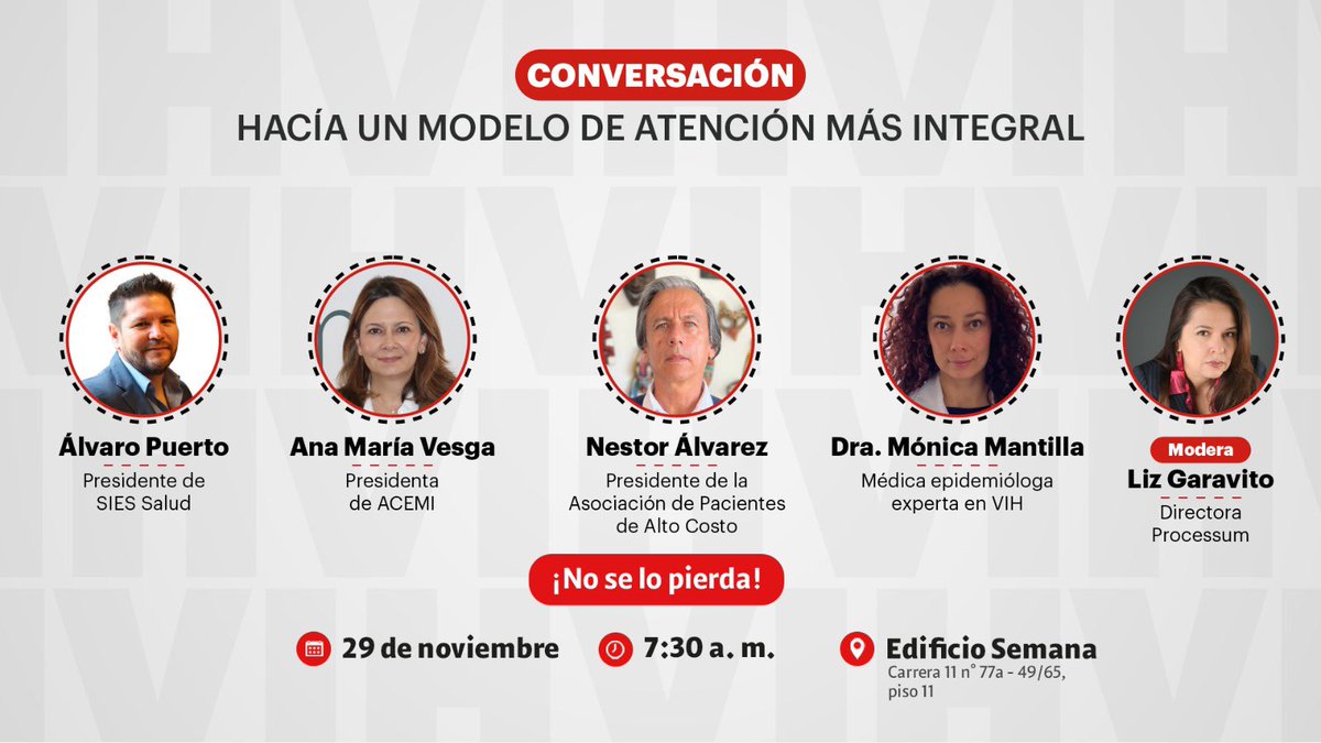 SiesSaludIPS's tweet photo. Conéctate ahora y sigue la intervención de nuestro presidente @apuertojr en el conversatorio: Hacia un modelo de atención más integral en el foro “VIH Visible” organizado por @RevistaSemana
https://t.co/VFbkZIPaJF
#VIHVisible https://t.co/fPkRJIzs0G