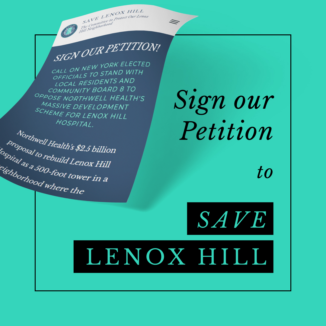 Join the 3k+ who have already signed our petition to oppose Northwell Health’s massive development for #LenoxHill | savelenoxhill.org/sign-our-petit… We support facility & service improvements without massive developments that permanently harm our community. Please share !