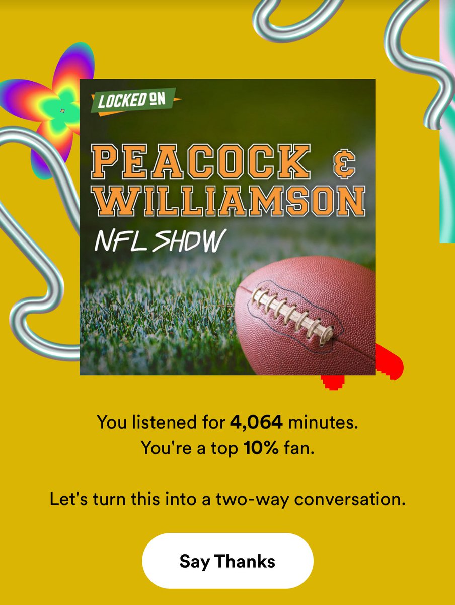 Probably the 6th consecutive year that this is my top podcast. You guys are the best @BDPeacock @WilliamsonNFL