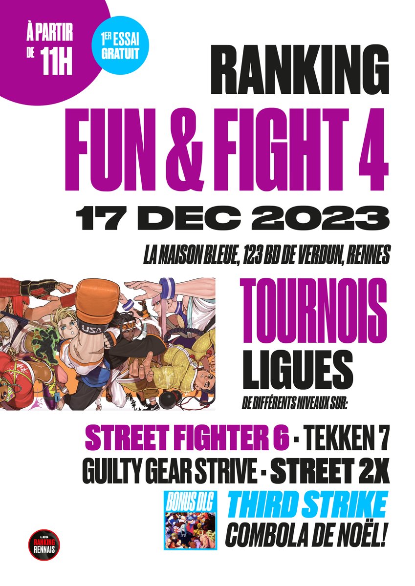 🎊Le 4ème Ranking de la saison approche!🔥
Pour fêter une Combola de Noël de folie et vous remercier de votre soutien, on vous fait gagner 🎉10 codes de jeux PS4/PS5/PC 🎉
Pour participer:
🎁 RT+Follow @RankingRennais et donnez votre plateforme de prédilection!
🎊TAS le 06/12!