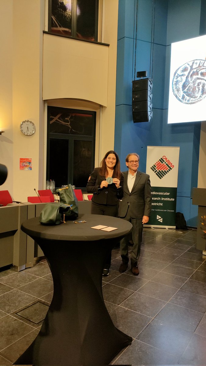 One of the highlights of the day. This year's winner of the CARIM commitment award is <a href="/SeyenSandrine/">Sandrine Seyen</a> ! From the heart, because you care! #CARIMday23
