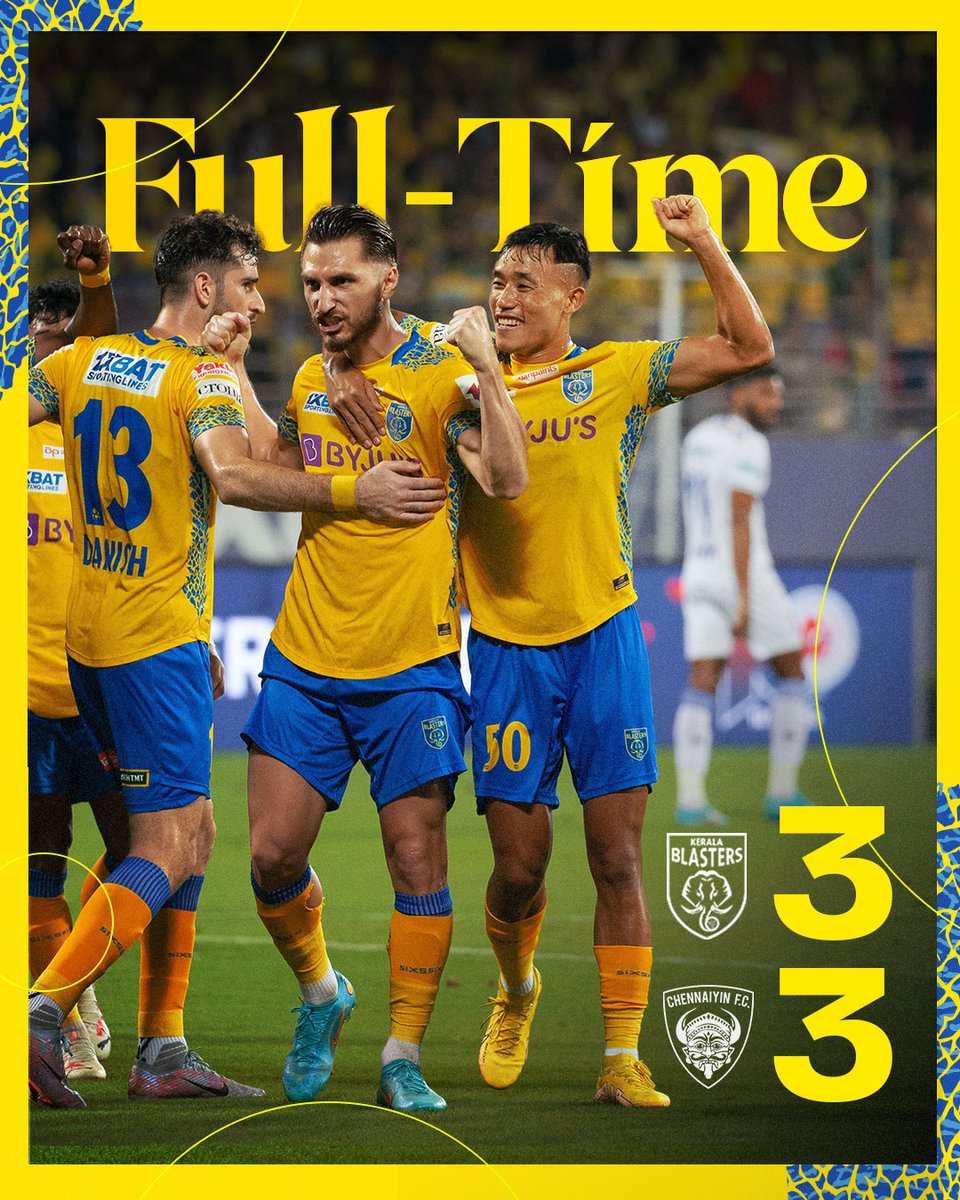 KeralaBlasters's tweet image. 𝗔 𝗽𝗲𝗿𝗳𝗼𝗿𝗺𝗮𝗻𝗰𝗲 𝘁𝗵𝗮𝘁 𝘀𝗵𝗼𝘄𝗲𝗱 𝘁𝗿𝘂𝗲 𝗰𝗵𝗮𝗿𝗮𝗰𝘁𝗲𝗿! 💪🙌

The men in 🟡 showed great resilience to level the game! 

#KBFCCFC #KBFC #KeralaBlasters