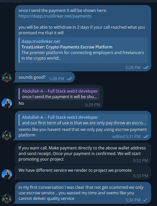 🎯 Project Owners, dodge the bullets of fake freelancers! 💼

Say goodbye to risks by choosing TrustLinker's Escrow Payment Platform. With us, payments are secure, transparent, and fraud-free. 💰✨ 

#SecurePayments #TrustLinker #FreelancerProtection