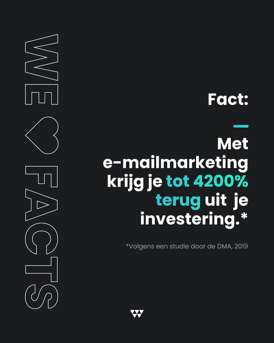 WeDigitalNL's tweet photo. E-mailmarketing: niet alleen een tool, maar een sleutel naar groei en connectie! 📈 Met een indrukwekkende 4200% ROI (het percentage van het geïnvesteerde bedrag dat je terugverdient) blijft e-mail een onmisbaar onderdeel van elke succesvolle marketingcampagne.

#wedigital #welovefacts #fact #feitje #socialmedia #socialmediamarketing #socialmediaagency #emailmarketing