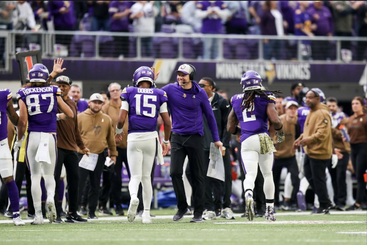 Is Kevin O'Connell a bad coach?  Through week 12 in his 2nd year he has amassed a 19-10 record.

All with injuries to your QB1, QB2, WR1, and top FA signing.  Let’s not forget about Darrisaw, Bradbury, Evans, Cleveland, and Hicks missing games too.  

All the while, they’re .500