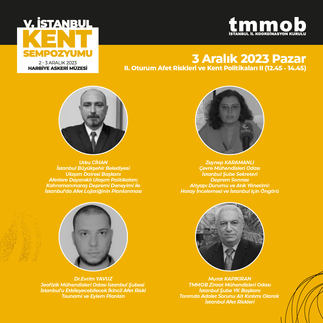 tmmobist's tweet photo. Kentlerimizi ve yaşam alanlarımızı savunmak için V. TMMOB İstanbul Kent Sempozyumu'nda buluşalım!  

🗓️2-3 Aralık 2023   
🕚Harbiye Askeri Müzesi

▶️ https://t.co/FnKssgwIyK

#KentveDemokrasi https://t.co/hGDubARfWE