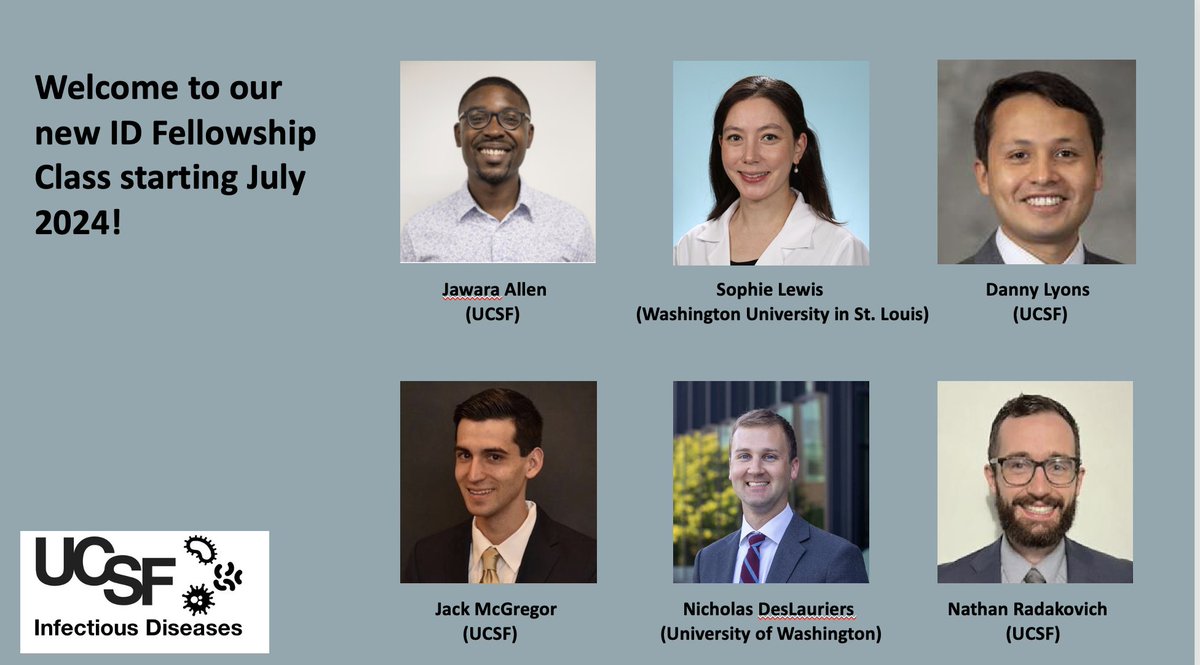 We are so excited to welcome our new fellows to the UCSF ID Family!