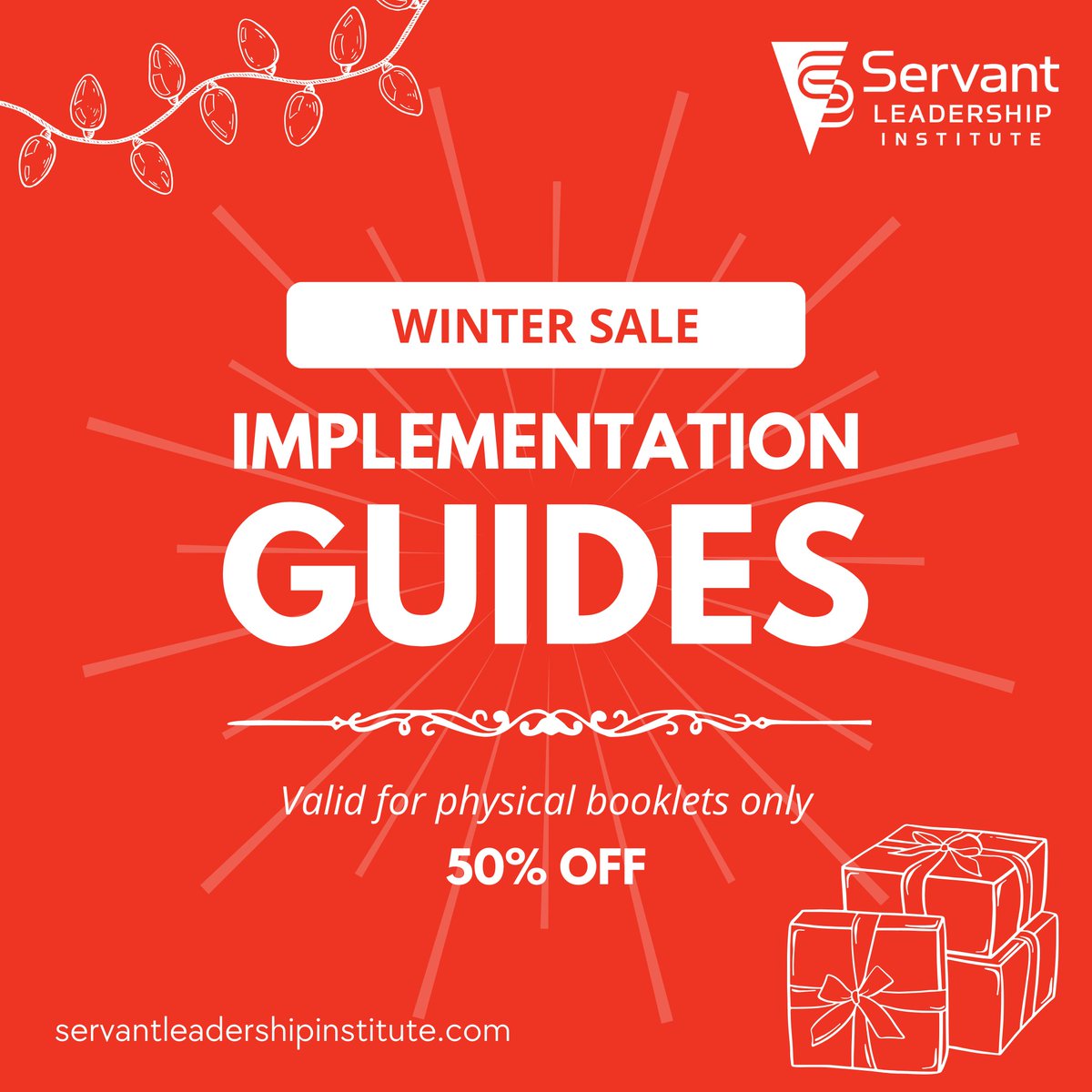 Implementation Guides are the perfect tool for starting the conversation around servant leadership - grab one or all six guides today! Visit our website during our 50% Winter Sale at servantleadershipinstitute.com now through December 31st! #books #servantleadership #leadership #service