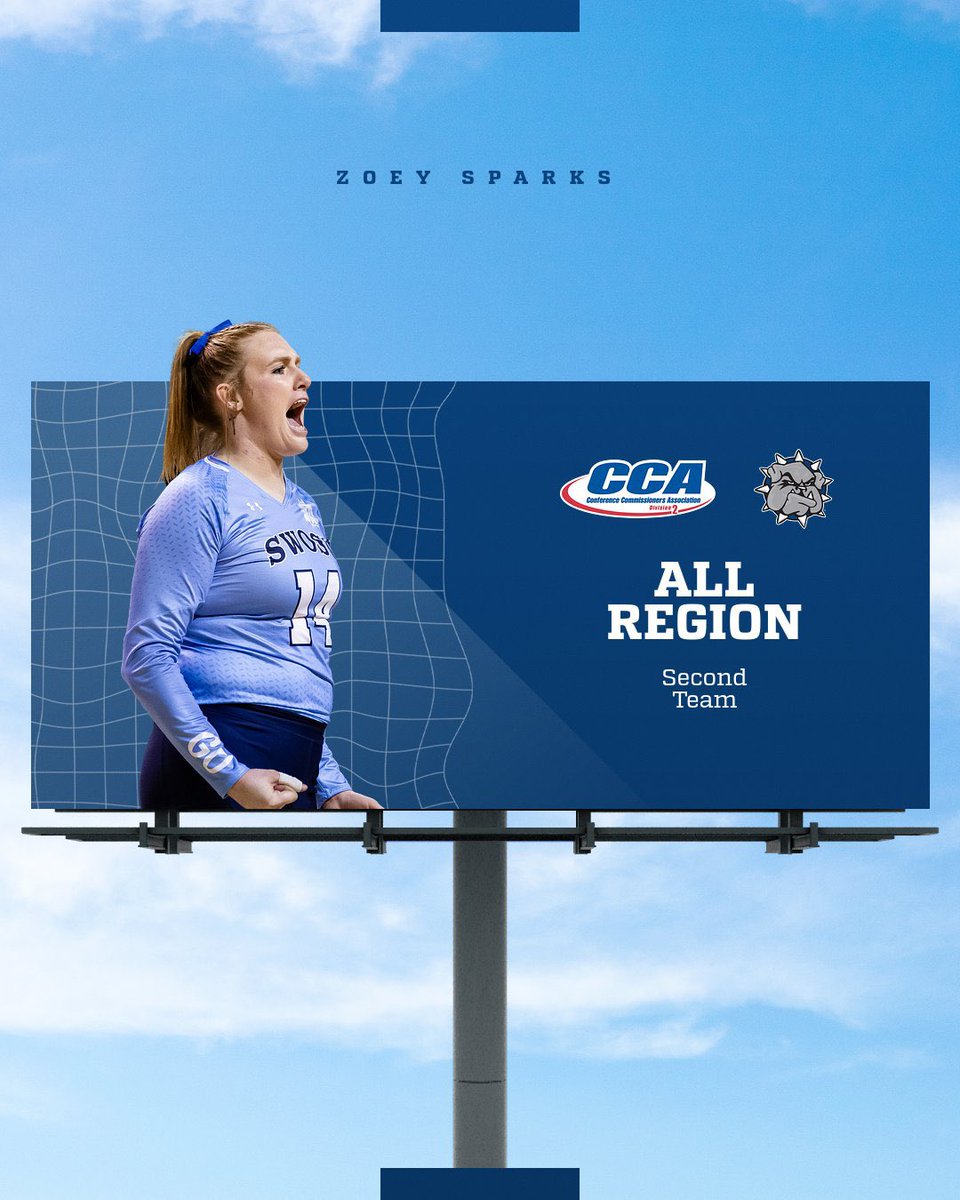 .<a href="/SWOSUvolleyball/">SWOSU Volleyball</a> junior middle hitter Zoey Sparks became the 4th player in program history to be named a D2CCA All-Central Region selection 🤝

🔹T-3rd nationally in total blocks 
🔹12th nationally in blocks/set

#BlueCollar 🐶🏐