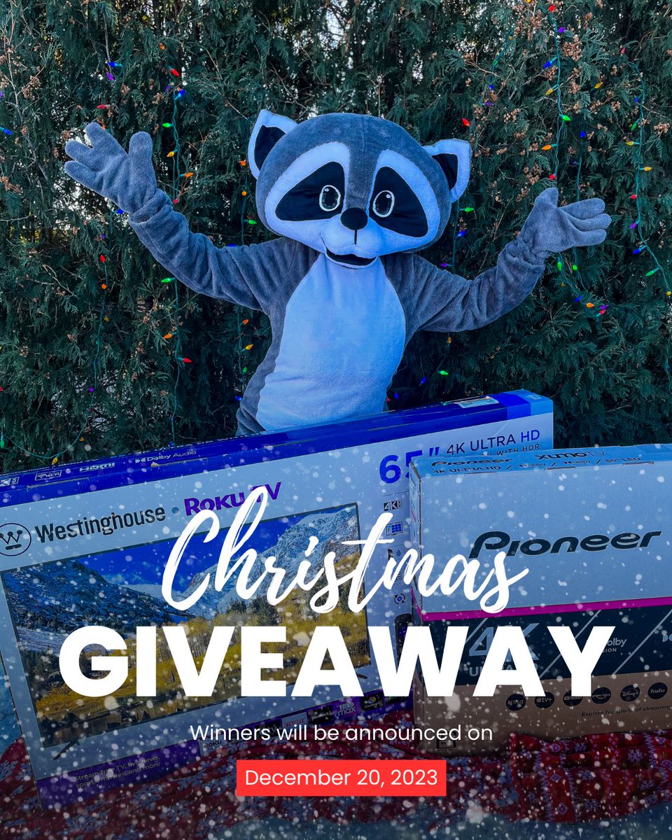 awcmilwaukee's tweet photo. Let's kickstart this festive season with our #ChristmasGiveaway 🎁 We are giving away two TVs this holiday season! Enter now!

1️⃣ Follow us
2️⃣ Like / Share this Post
3️⃣ Tag 3 Friends in the Comments

Winners will be announced on Dec 20. 
#MerryChristmas #Giveaway https://t.co/TxrVs5eqB1