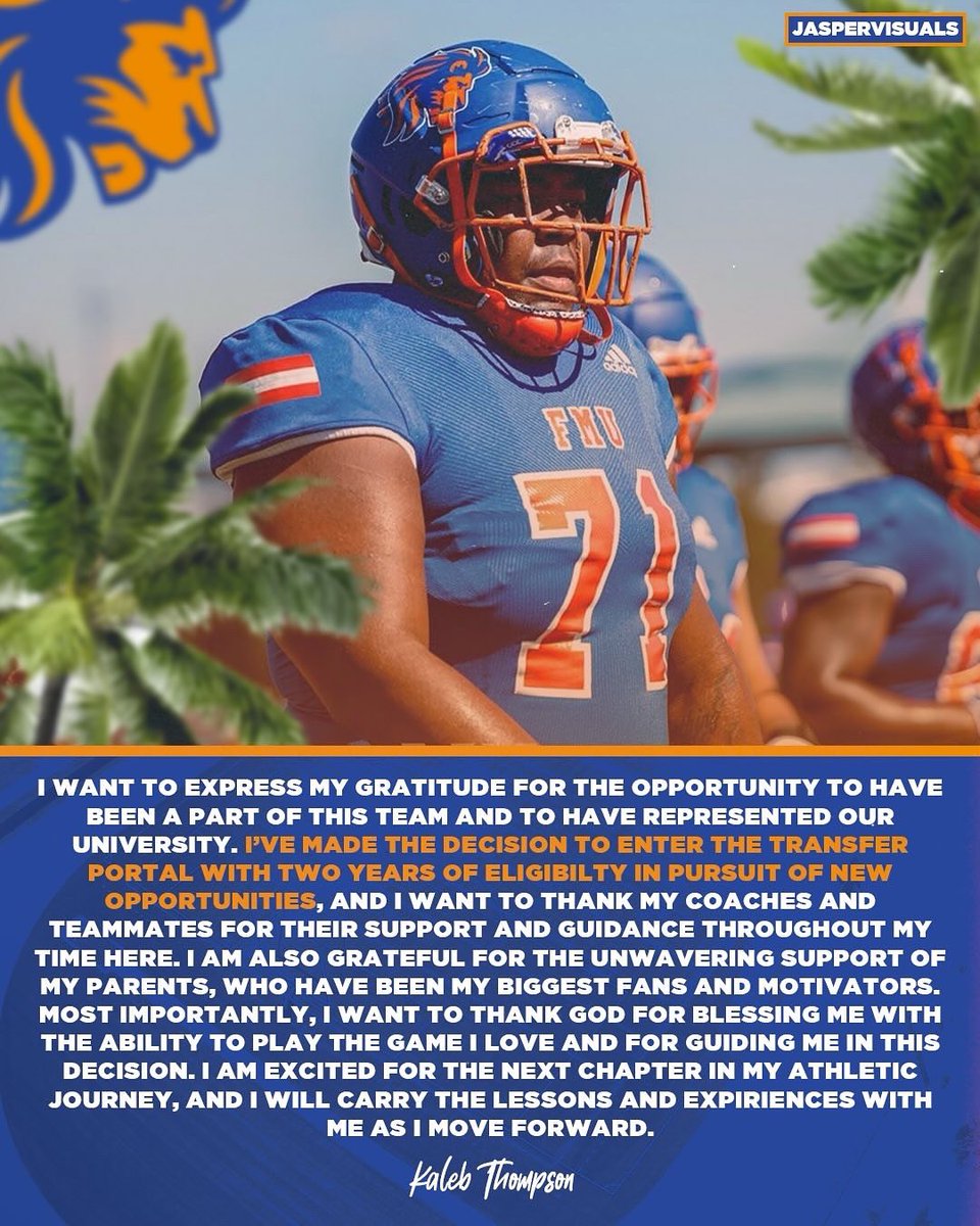 KalebThompson77's tweet photo. Thank you Florida Memorial University coaches and staff for taking a chance on me. #TrustGod #TransferPortal https://t.co/rveLhgm5Bi