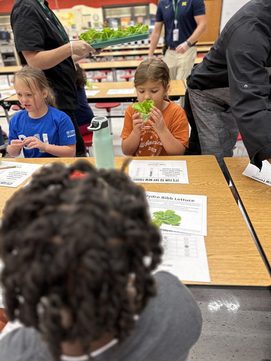 FCSNutrition's tweet photo. We love student taste tests from our head to our TOMATOES! 🍅🍅Students at Northwood Elementary School exploring a variety of NEW fruit & veggies! What’s your favorite fruit or vegetable?!
#FuelingGA #GSNAMinded https://t.co/OuwjY520wu