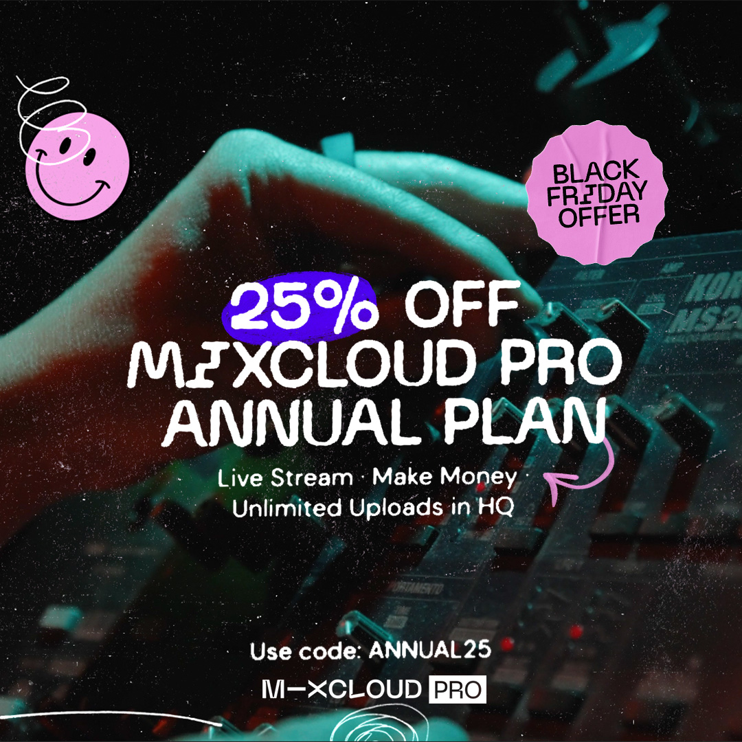 Our Black Friday offer expires soon! 🕙Use the code ANNUAL25 before Friday, 1st December at 23:59 UTC at mixcloud.com/plans/