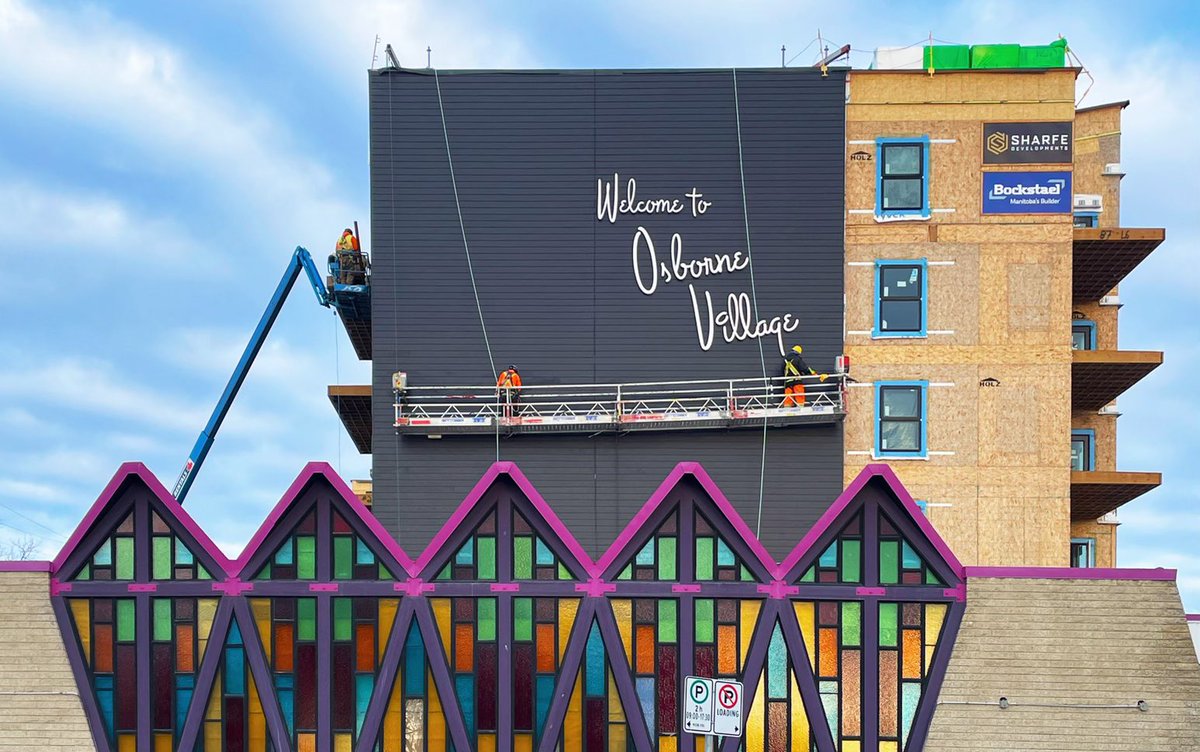 Very excited to welcome everyone to Osborne Village with some new signage! The sign does have backlighting, which will be on display every night come 2024.