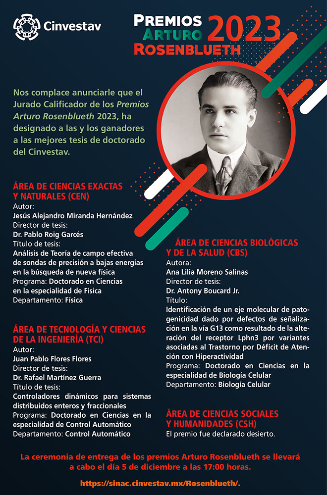 When recognition meets Accomplishment. This prestigious Award A. Rosenblueth 2023 given to the Best PhD thesis in 4 fields rewards the efforts of our very own Ana Lilia Moreno Salinas (<a href="/Bioana24/">Ana Lilia Moreno Salinas</a>) and her labmates.  Congrats! <a href="/estefaniayom/">Estefania Muñiz</a>
<a href="/kerlyscb/">Kerlys</a> <a href="/Sheila_ribalta/">Sheila</a> <a href="/ConexionCinves/">Conexión Cinvestav</a>