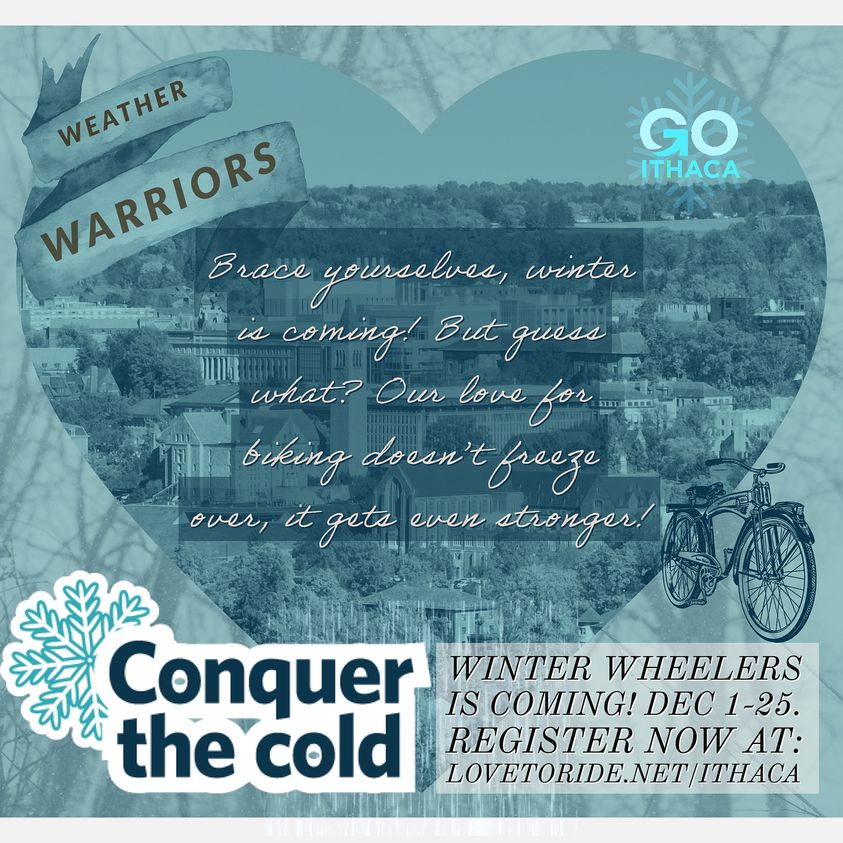 Join the Winter Wheelers challenge on Love to Ride and let's conquer the frosty streets together! 🌟Set your winter riding goals, track your progress, and unlock amazing prizes along the way! 🏆Sign up today at LovetoRide.net/Ithaca