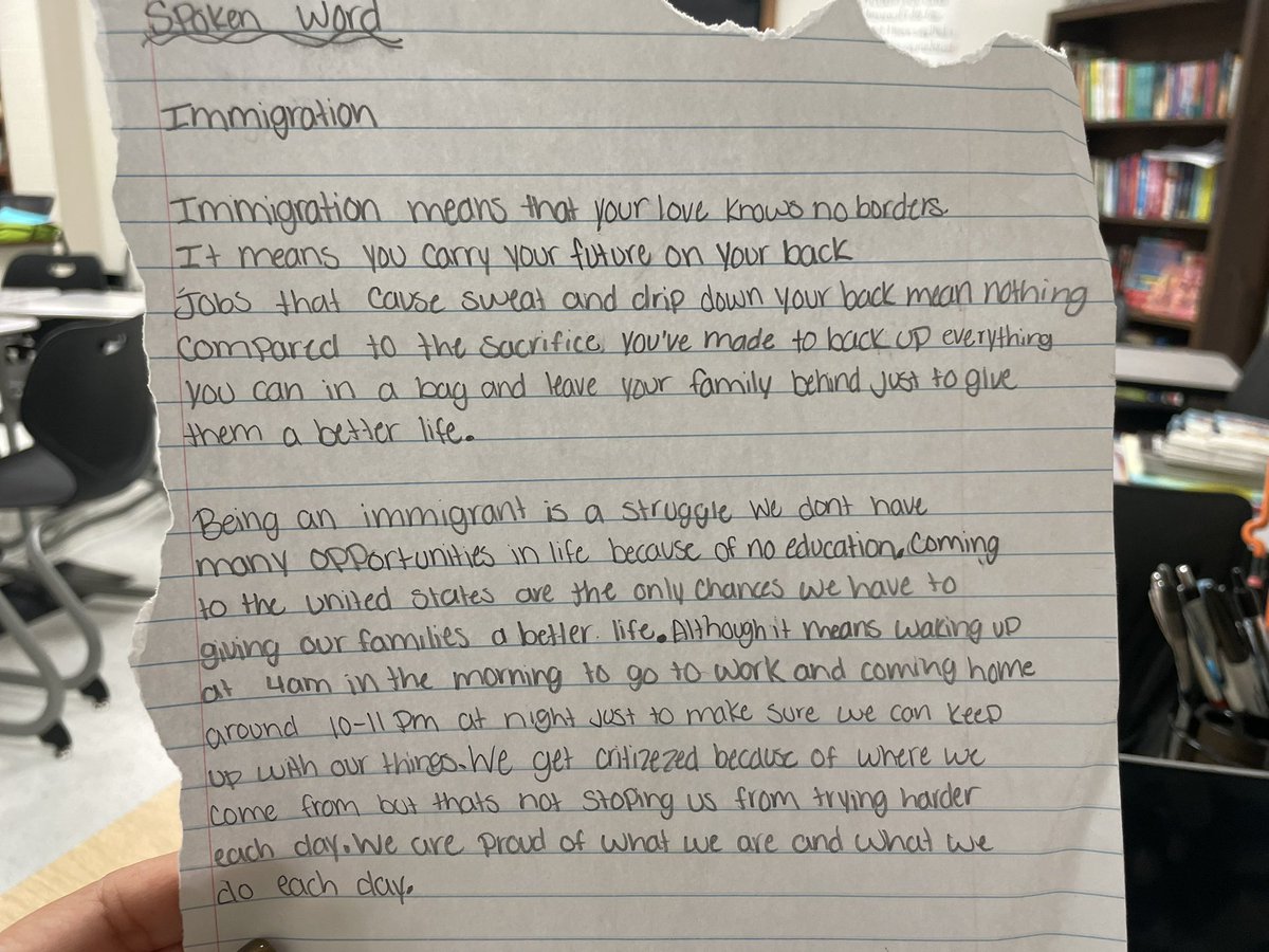 One of the most beautiful odes to immigration I’ve ever read 🤩🔥📝 #ProundTeacher #ProudImmigrant #ProudChildOfImmigrants